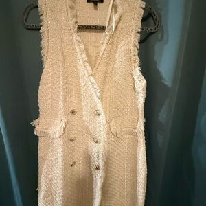 TRIXXI Cream Bouclé Sleeveless Vest Dress